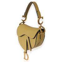 Christian Dior Beige Grained Leather Mini Saddle Bag