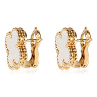 Van Cleef & Arpels Alhambra Mother Of Pearl Earrings in 18k Yellow Gold