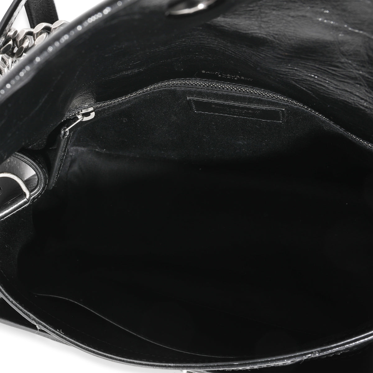 Saint Laurent Black Crinkled Vintage Leather Medium Niki Bag