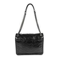 Saint Laurent Black Crinkled Vintage Leather Medium Niki Bag