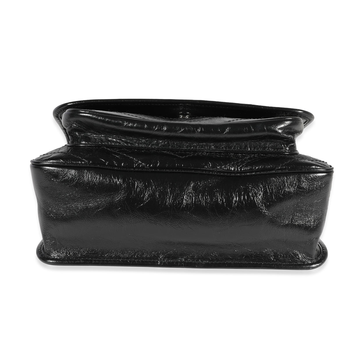 Saint Laurent Black Crinkled Vintage Leather Medium Niki Bag