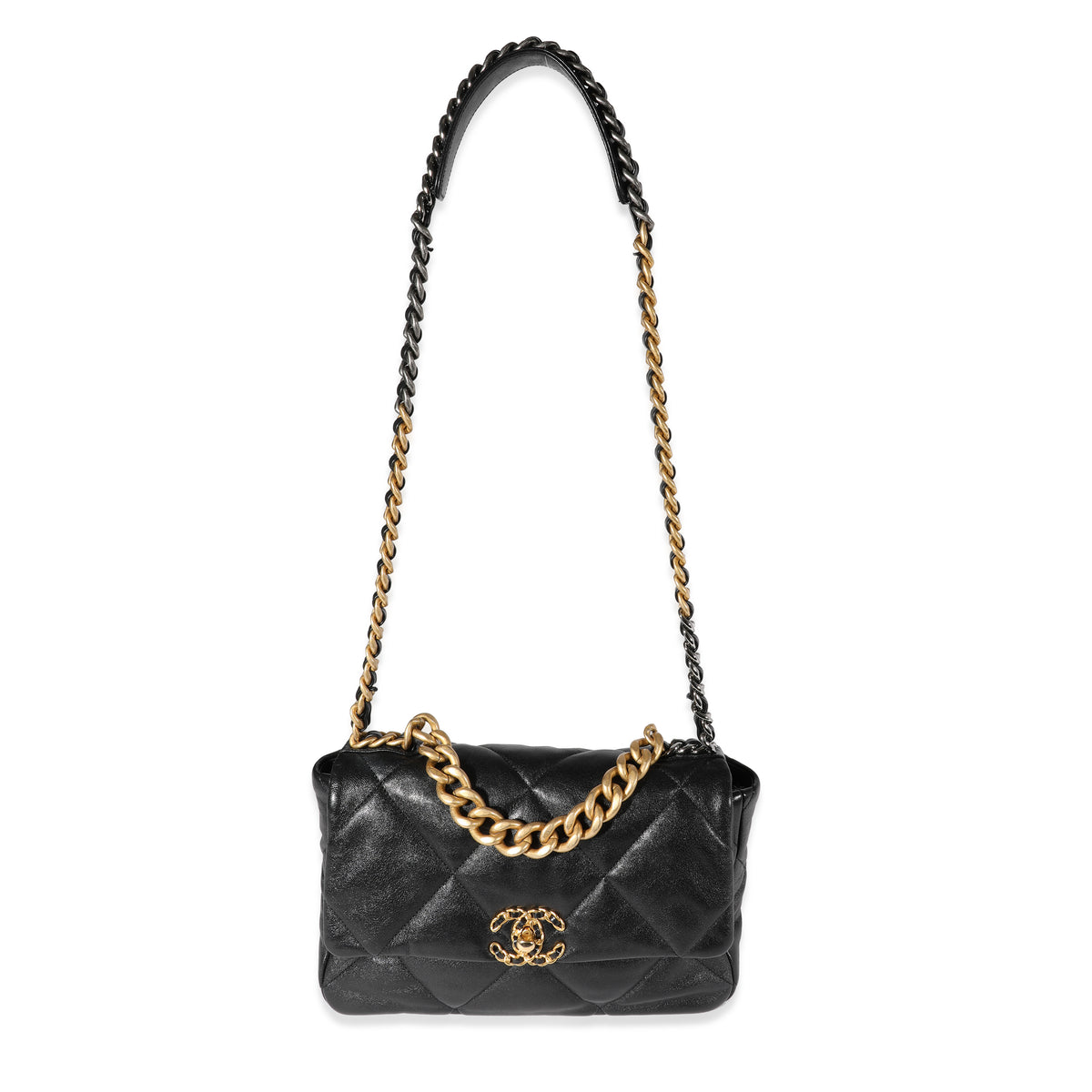 Chanel Black Lambskin Quilted Chanel 19 Shopping Bag, myGemma