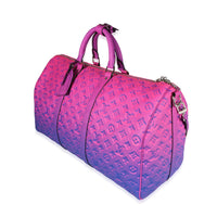 Louis Vuitton Pink & Blue Monogram Taurillon Illusion Keepall Bandoulière  50, myGemma