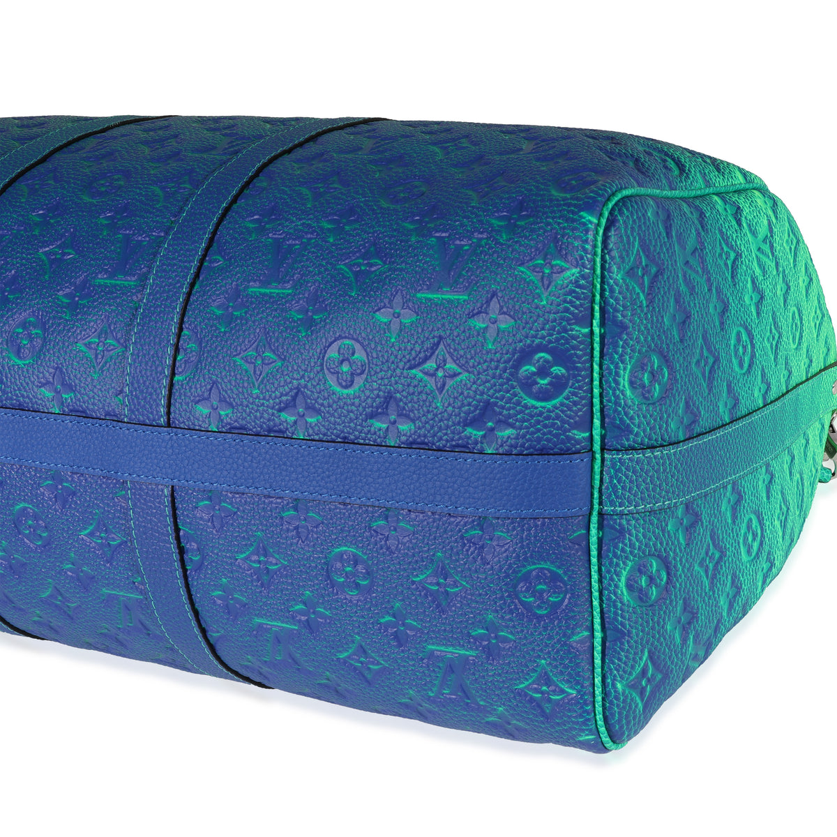 Louis Vuitton Keepall Bandouliere 50 Blue Green Taurillon Weekend Travel Bag