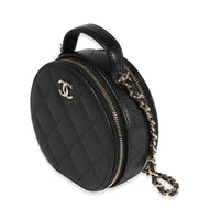 Chanel Black Quilted Caviar Handle With Care Vanity Bag