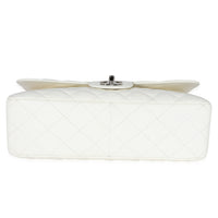 Chanel White Quilted Caviar Jumbo Classic Single Flap Bag