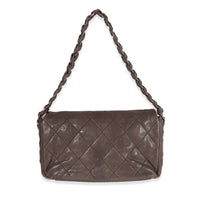 Chanel Brown Distressed Leather Modern Chain Flap Bag