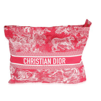 Dior Peony Pink Toile De Jouy Reverse Technical Fabric DiorTravel Pouch