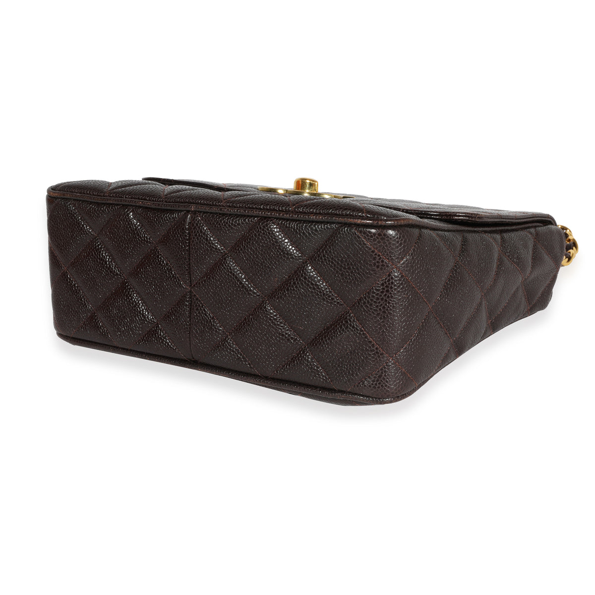 Chanel Vintage Brown Quilted Caviar Square Flap Shoulder Bag, myGemma, JP