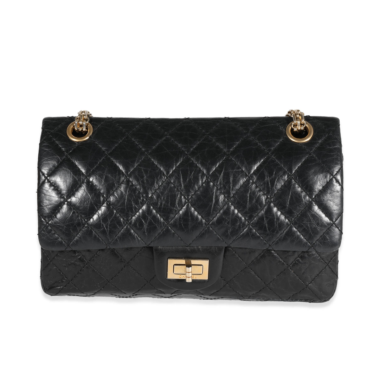 Chanel Black Quilted Aged Calfskin 50th Anniversary Reissue 2.55