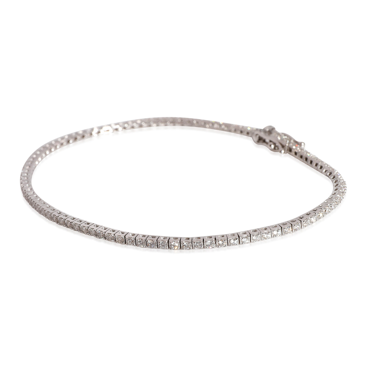 Diamond Micro Tennis Bracelet in 18K White Gold 1 CTW