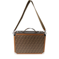 Fendi Brown FF Jacquard Motif Glazed Fabric Medium Rigid Suitcase