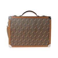 Fendi Brown FF Jacquard Motif Glazed Fabric Medium Rigid Suitcase