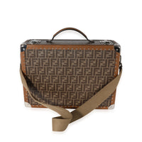 Fendi Brown FF Jacquard Motif Glazed Fabric Medium Rigid Suitcase