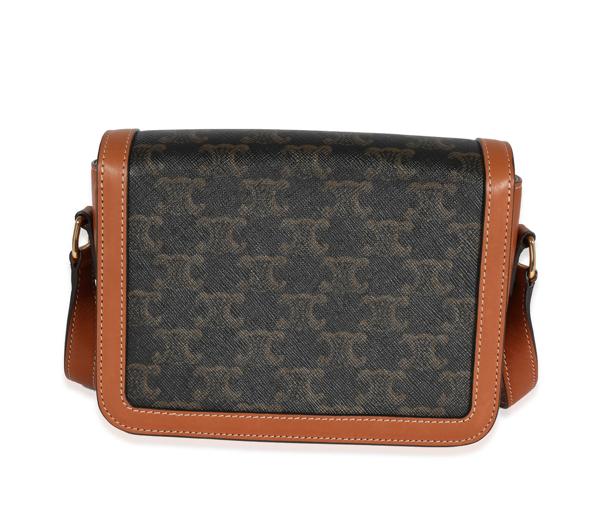 Celine - Teen Triomphe Bag in Triomphe Canvas and Calfskin Leather - Brown - for Women