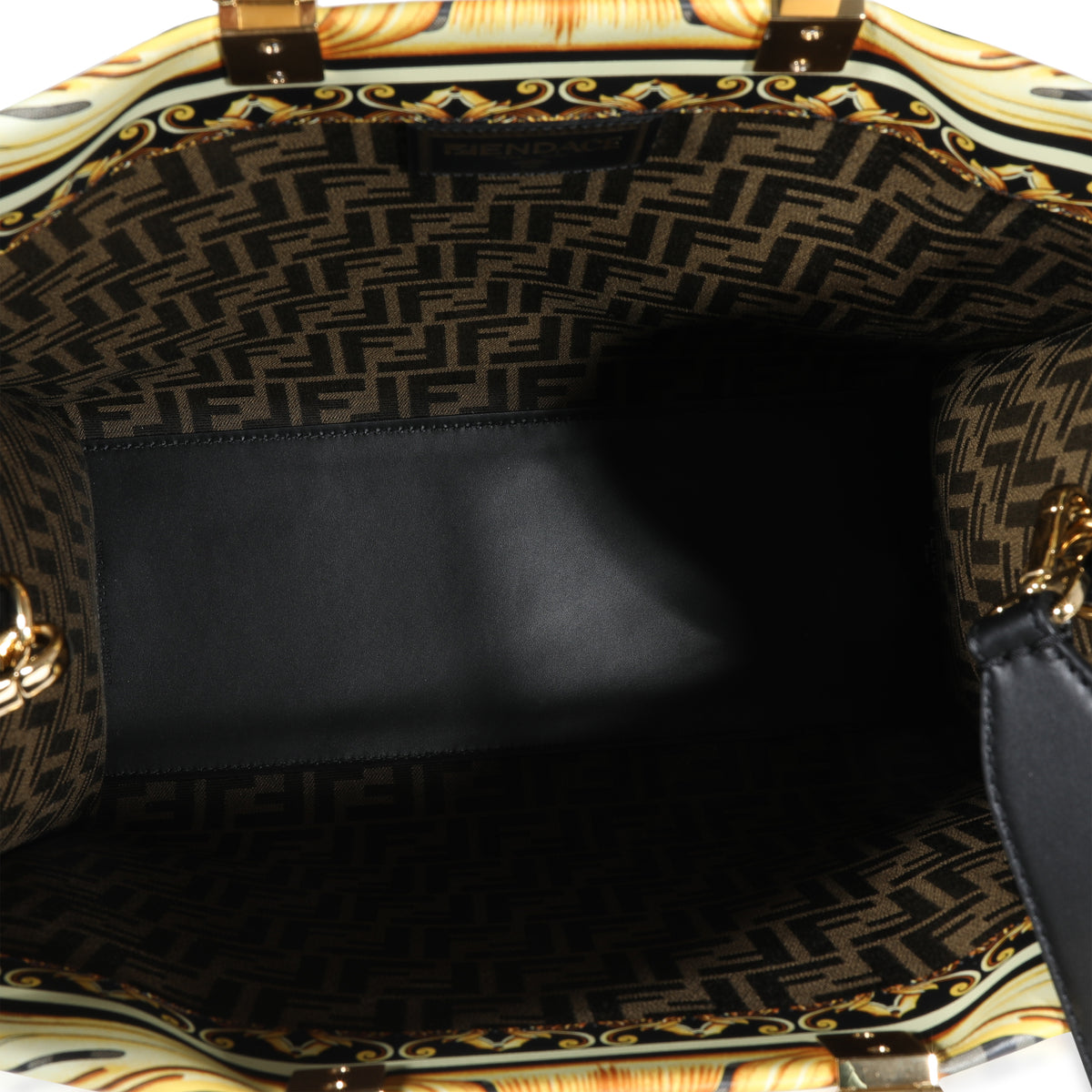 Fendi x Versace Fendace Black Canvas Convertible Large Shopping Tote 8BH395