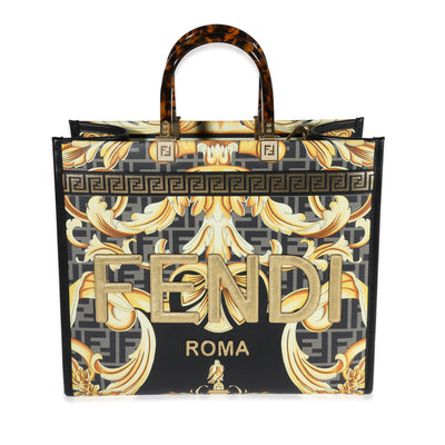 Fendi x Versace Gold Baroque & FF Motif Fendace Sunshine Tote