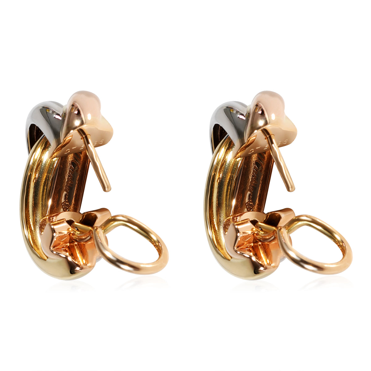 Cartier Trinity Earrings in 18k 3 Tone Gold
