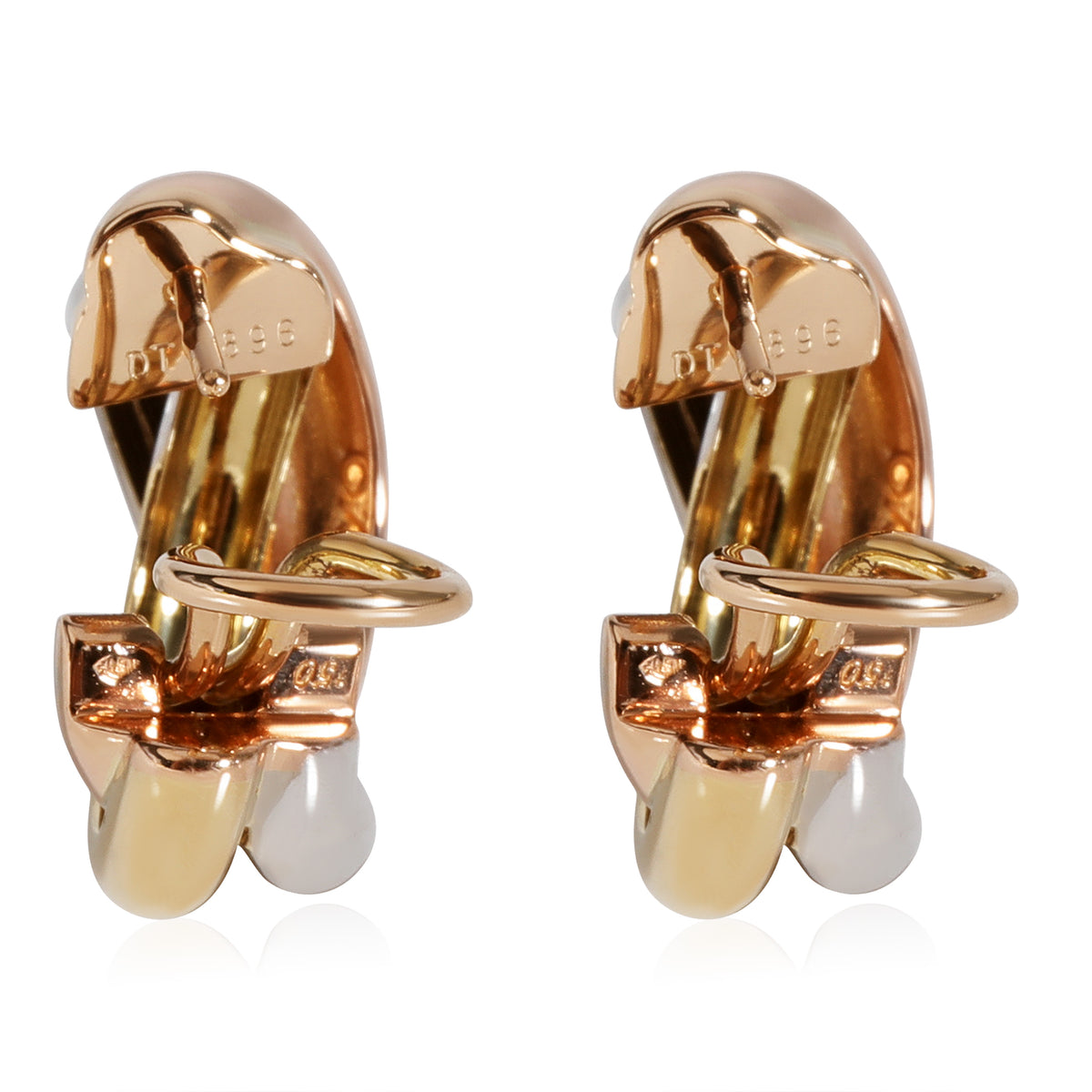 Cartier Trinity Earrings in 18k 3 Tone Gold