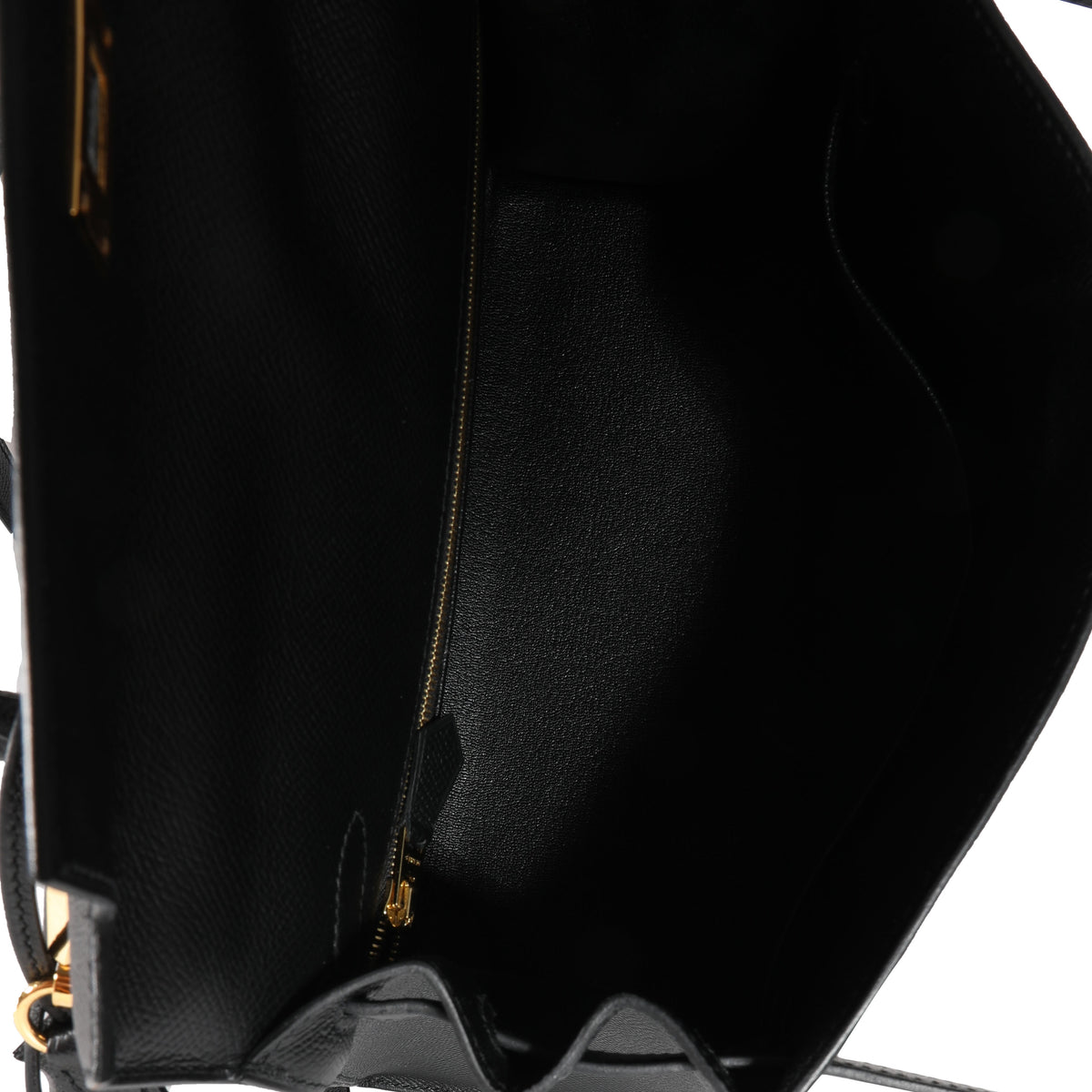 Hermès Black Epsom Sellier Kelly 28 GHW