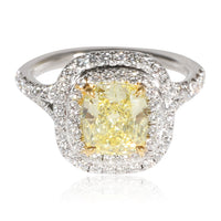 Tiffany & Co. Soleste Diamond  Ring in 18KYG/Plat Fancy Yellow 1.55 CTW