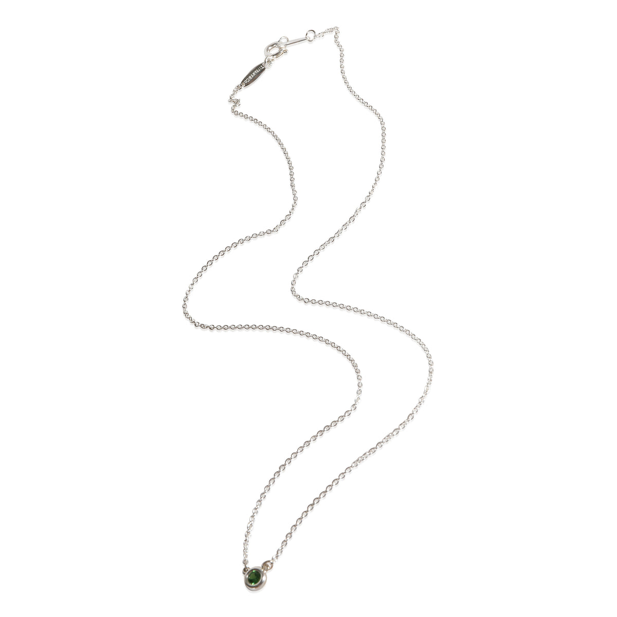 Tiffany & Co. Elsa Peretti Tsavorite Necklace in 925 Sterling Silver