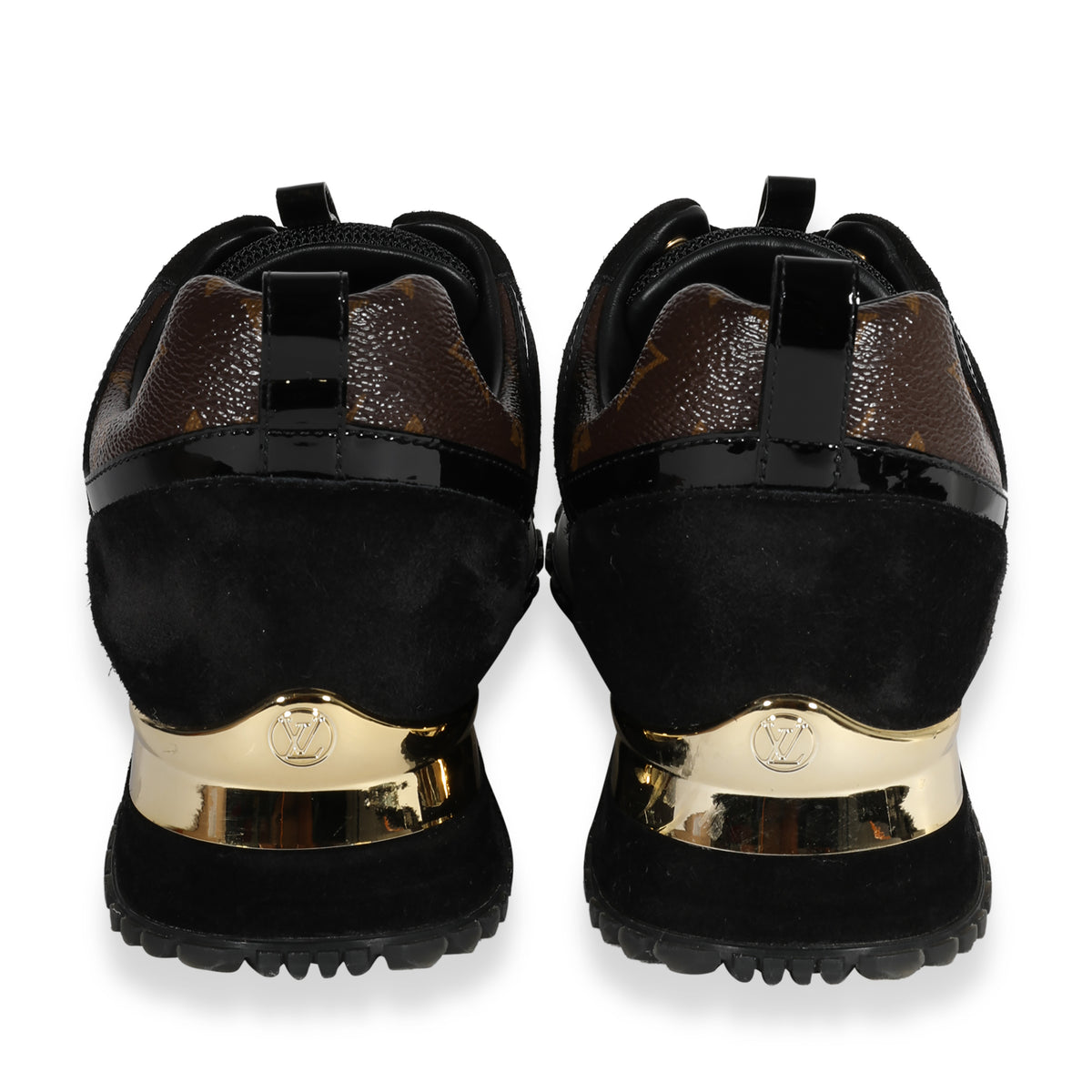 Louis Vuitton Run Away sneakers in black suede and gold patented