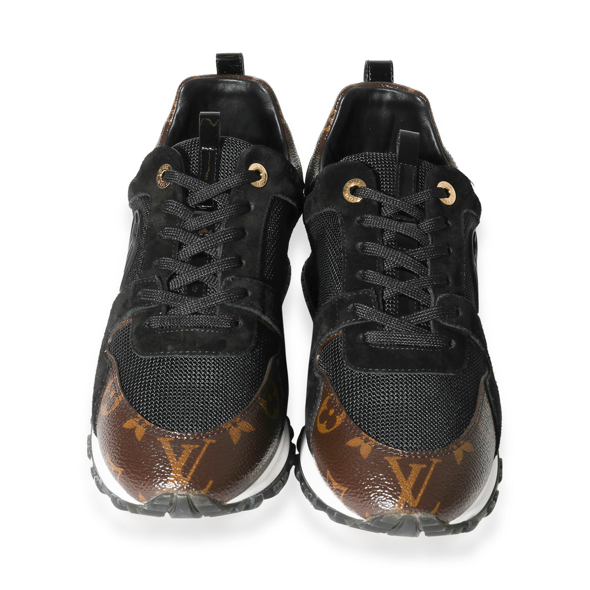 Louis Vuitton Run Away sneakers in black suede and gold patented