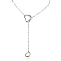 Tiffany & Co. Elsa Peretti Open Heart Lariat Necklace in 925 Sterling Silver