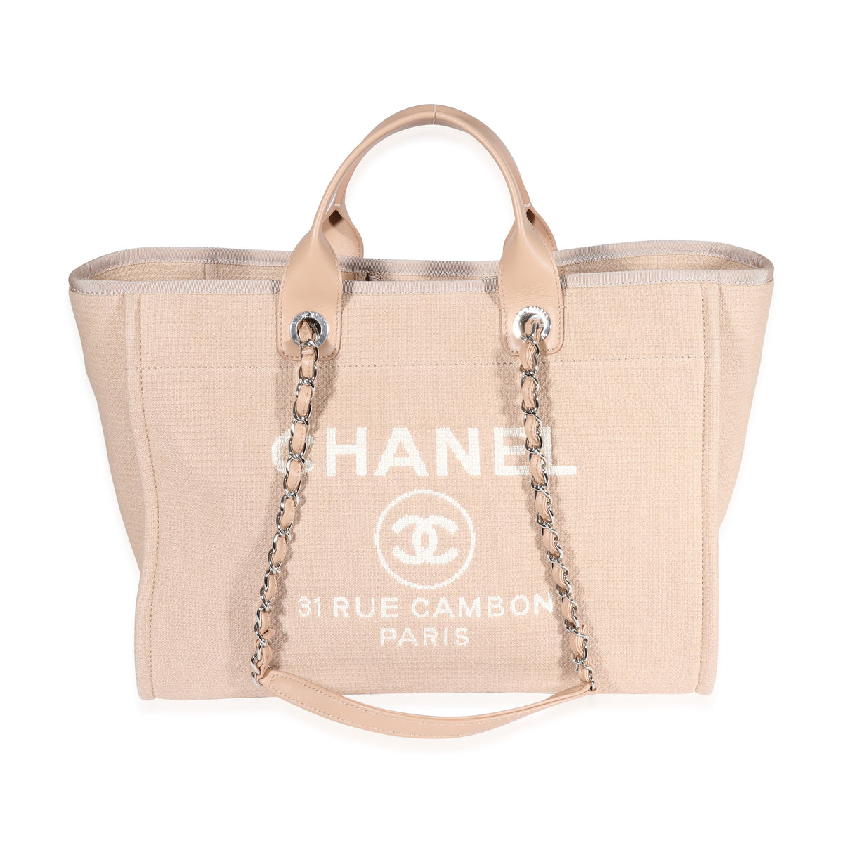 Chanel Beige Canvas & Leather Large Deauville Tote, myGemma, SG