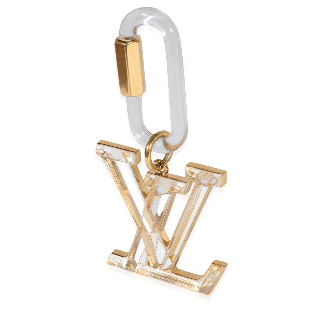 Louis Vuitton Clear Resin & Gold Metal LV Prism Bag Charm
