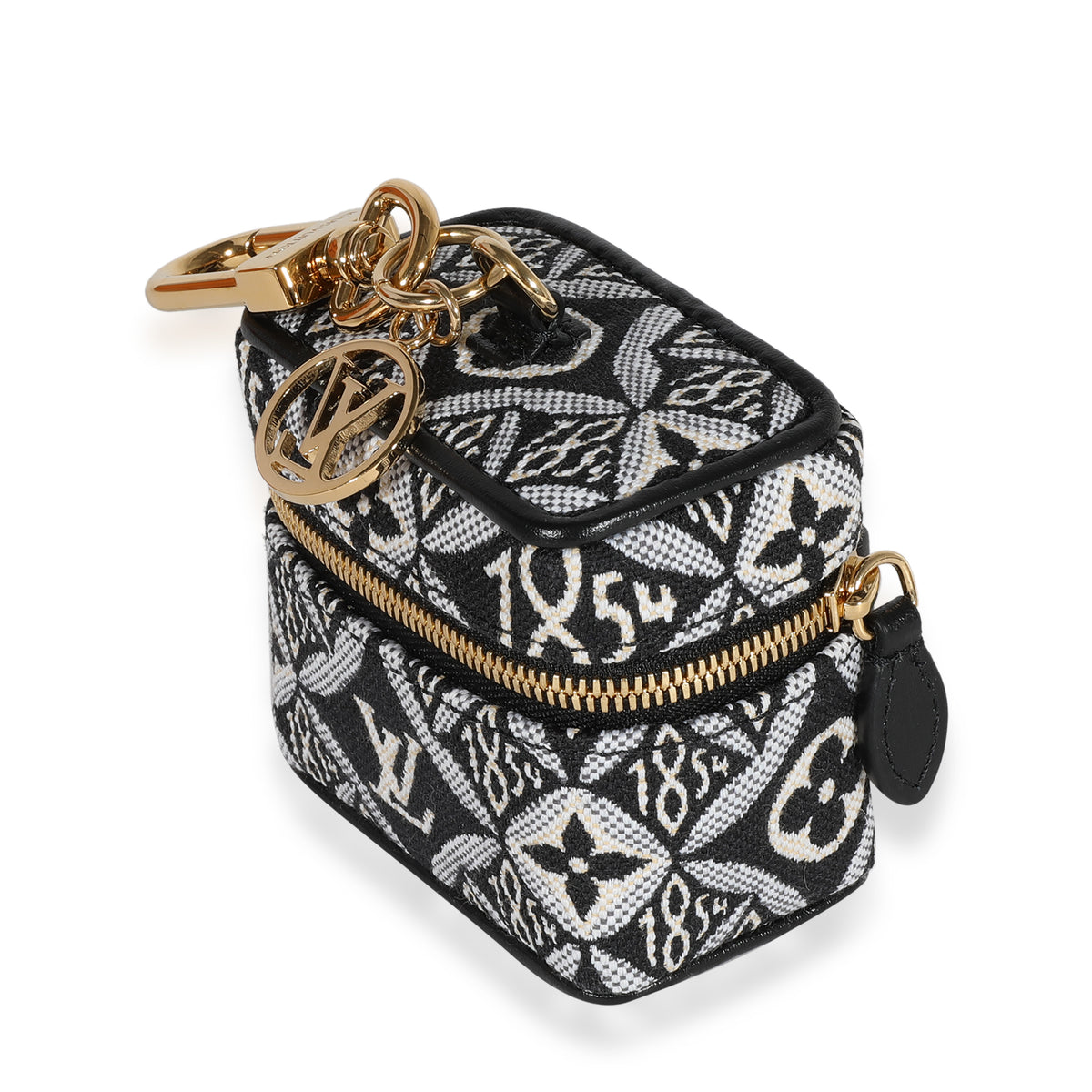 Louis Vuitton Black & White Jacquard Since 1854 Vanity Bag Charm