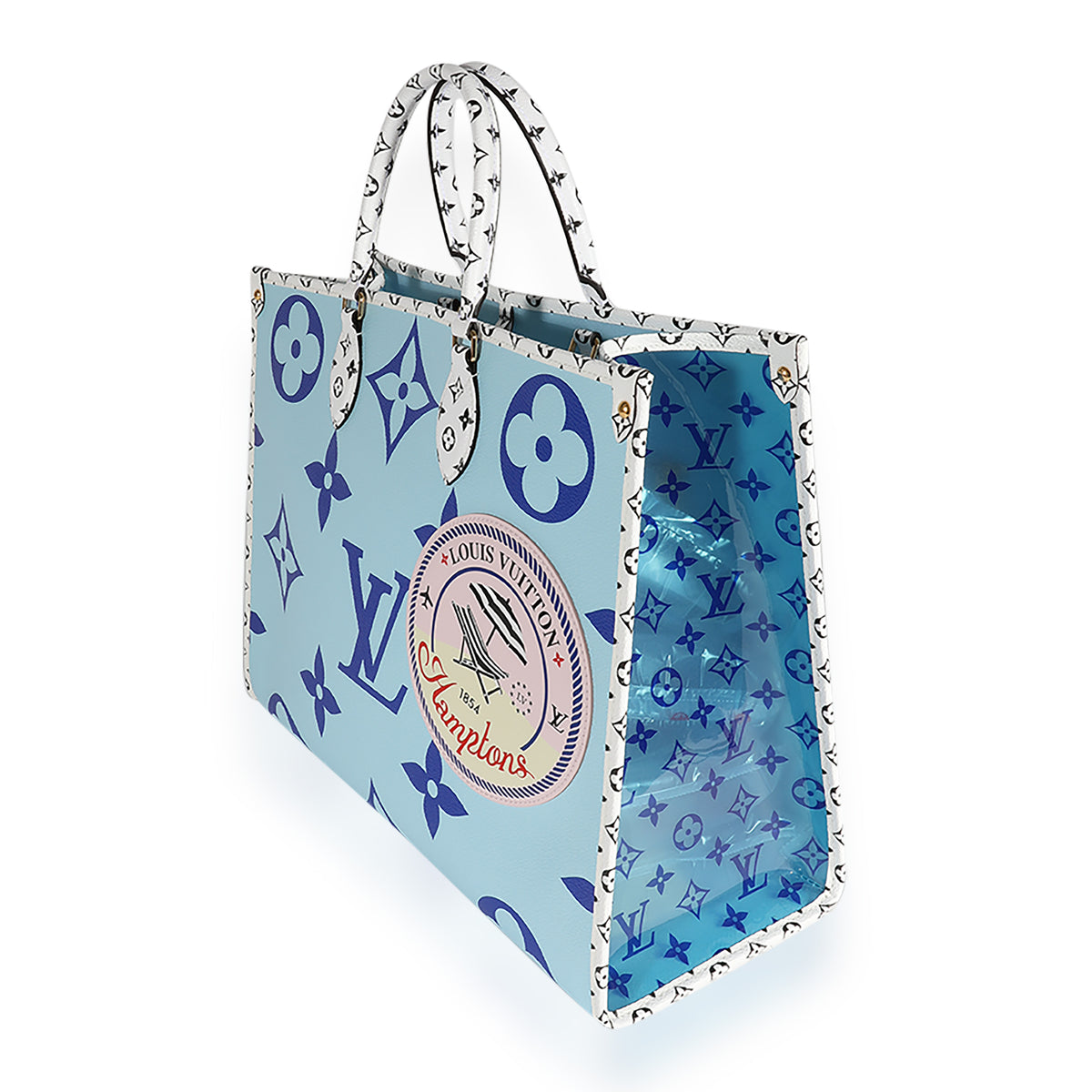 Louis Vuitton Limited Edition Blue Monogram Giant Hamptons Onthego