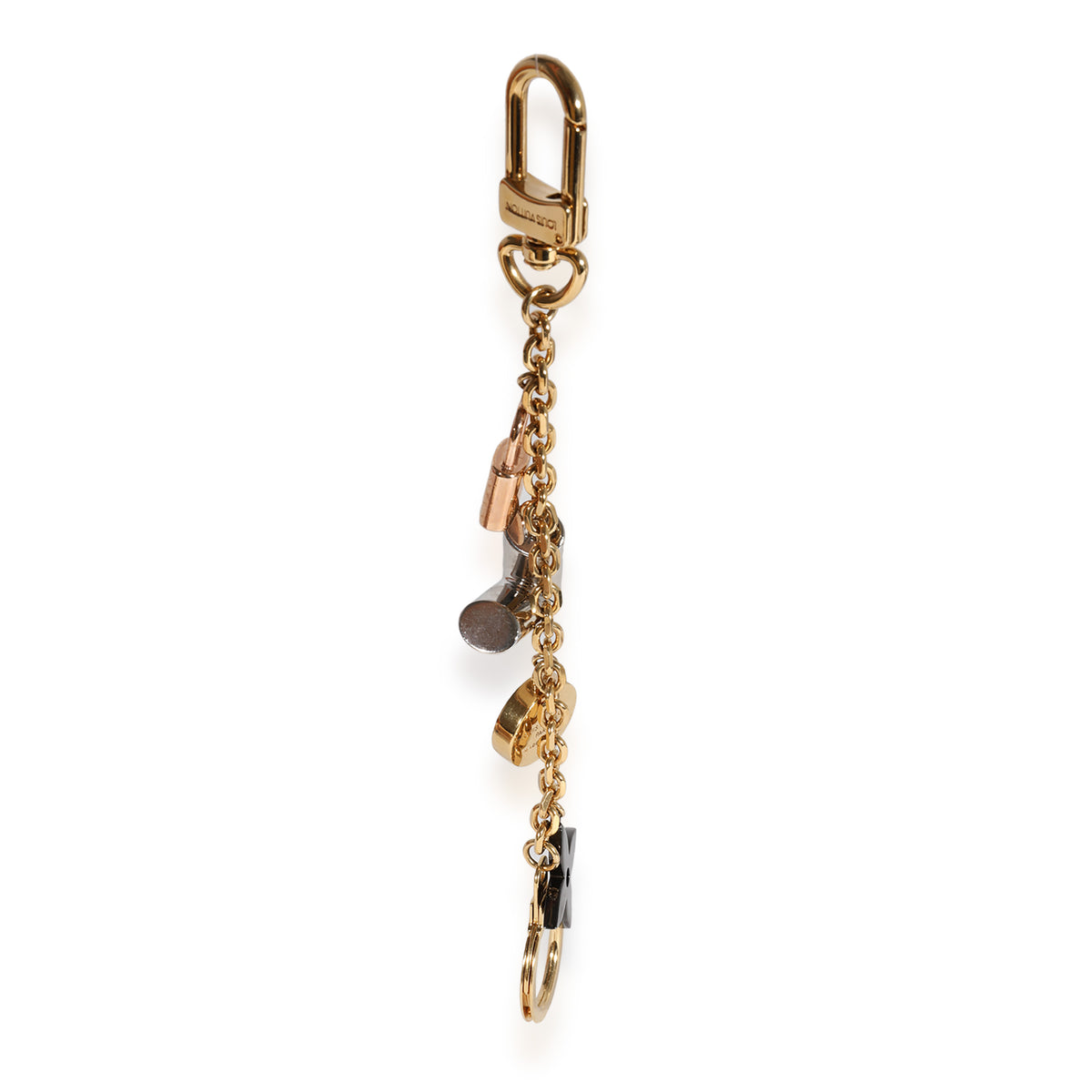 Louis Vuitton Resin Lock and Key Monogram Bag Charm Gold