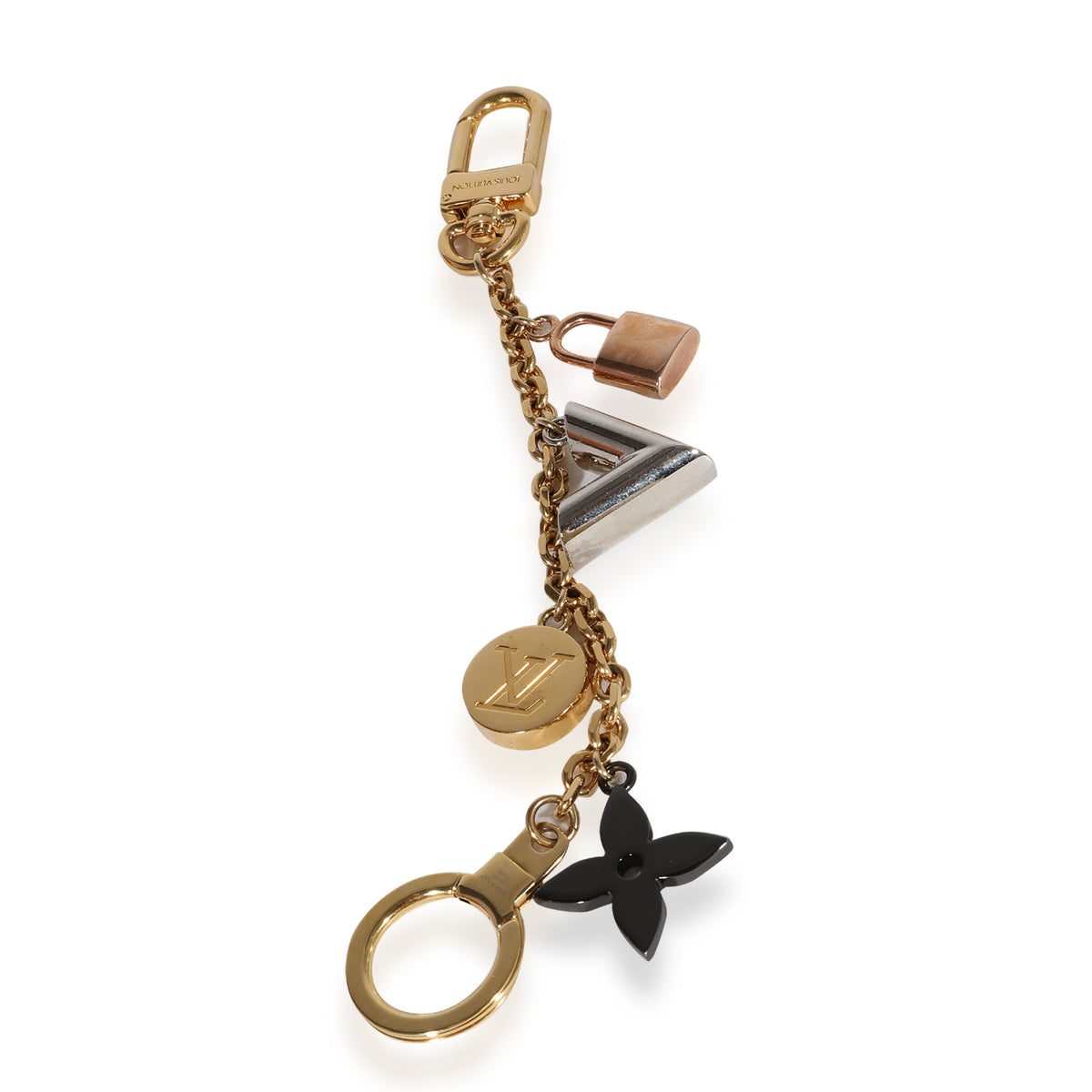LOUIS VUITTON. Bag jewellery or key ring in gilded meta…