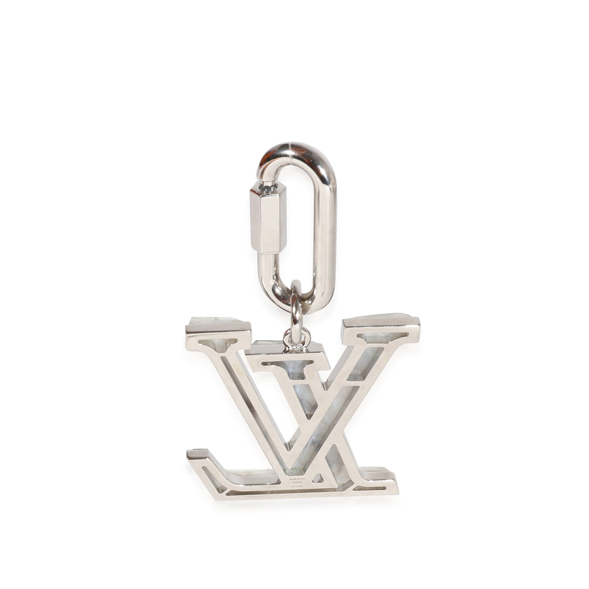 Louis Vuitton Marble Resin & Silver Metal LV Prism Bag Charm