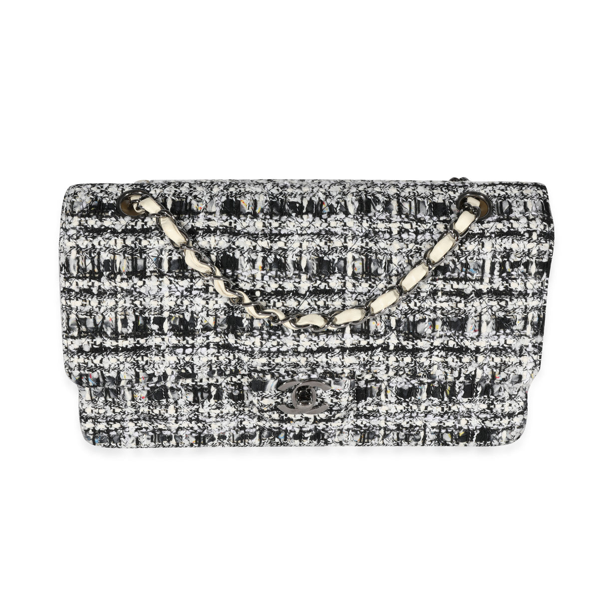 Chanel Black & White Tweed Medium Classic Double Flap Bag, myGemma, CH