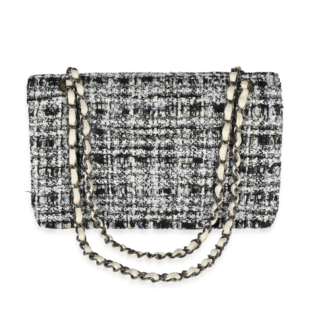 Chanel Black & White Tweed Medium Classic Double Flap Bag, myGemma