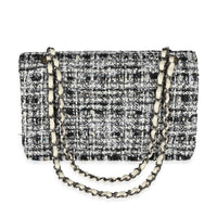 Chanel Black & White Tweed Medium Classic Double Flap Bag