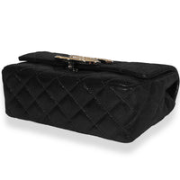 Chanel Black Quilted Nubuck Crystal CC Flap Bag