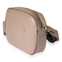 Stella McCartney Taupe Vegan Leather Perforated Logo Camera Bag