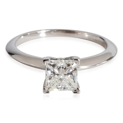 Tiffany & Co. Princess Cut Diamond Solitaire Ring in Platinum G VVS1 1.08 Ct