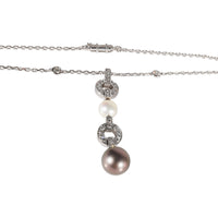 Cartier Himalia Pearl and Diamond  Pendant in 18K White Gold 1.3 CTW