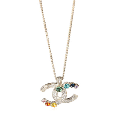 Chanel 2019 Rainbow Strass CC Gold Tone Pendant