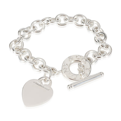 Tiffany & Co. Toggle Bracelet with Heart Charm in 925 Sterling Silver