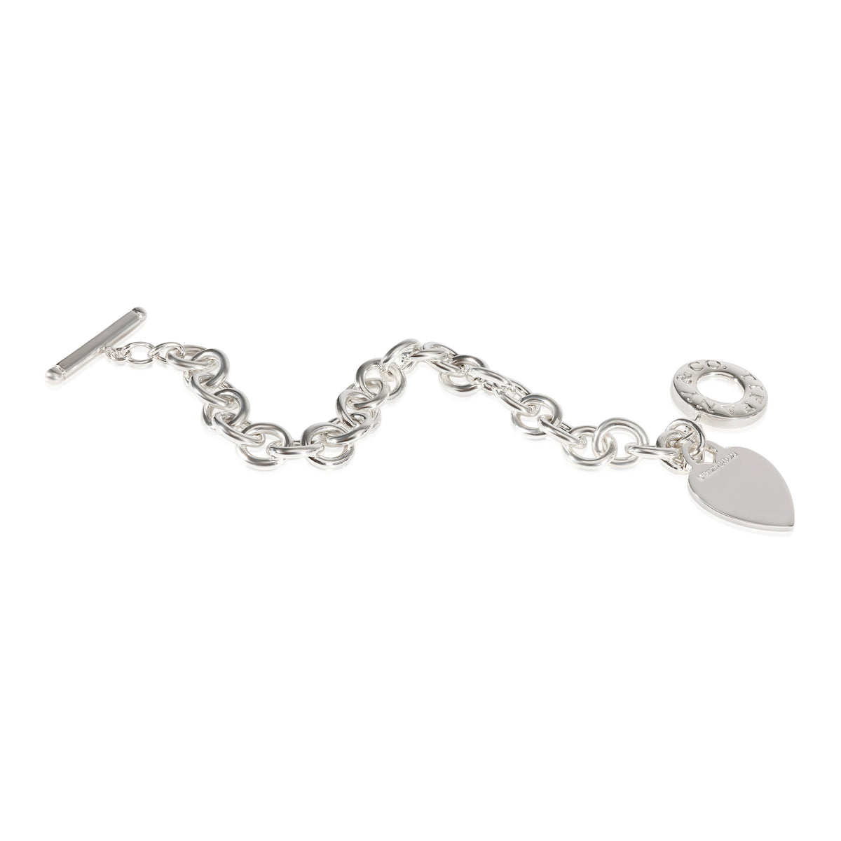 Tiffany & Co Silver Toggle Bracelet Bangle Charm Chain for Charms Gift Love
