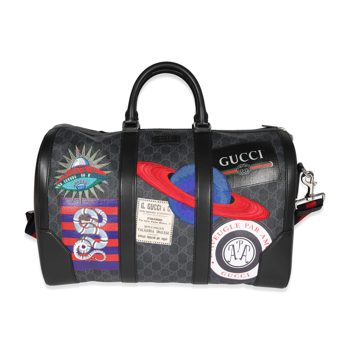 Gucci Black GG Supreme Canvas Night Courrier Carry-On-Duffle | myGemma ...