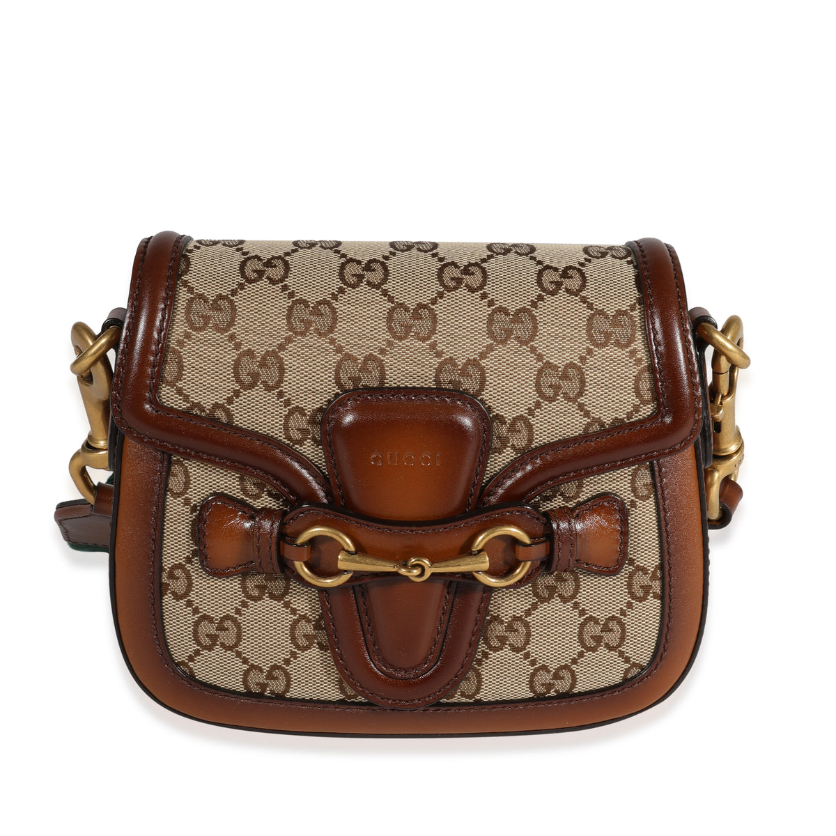 Gucci White Leather & GG Canvas 1955 Horsebit Bag, myGemma, SG