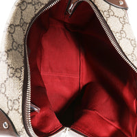 Gucci Brown Leather & GG Supreme Canvas Square Shoulder Bag