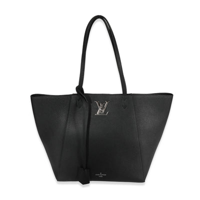 Louis Vuitton Black Grained Calfskin Lockme Cabas Tote